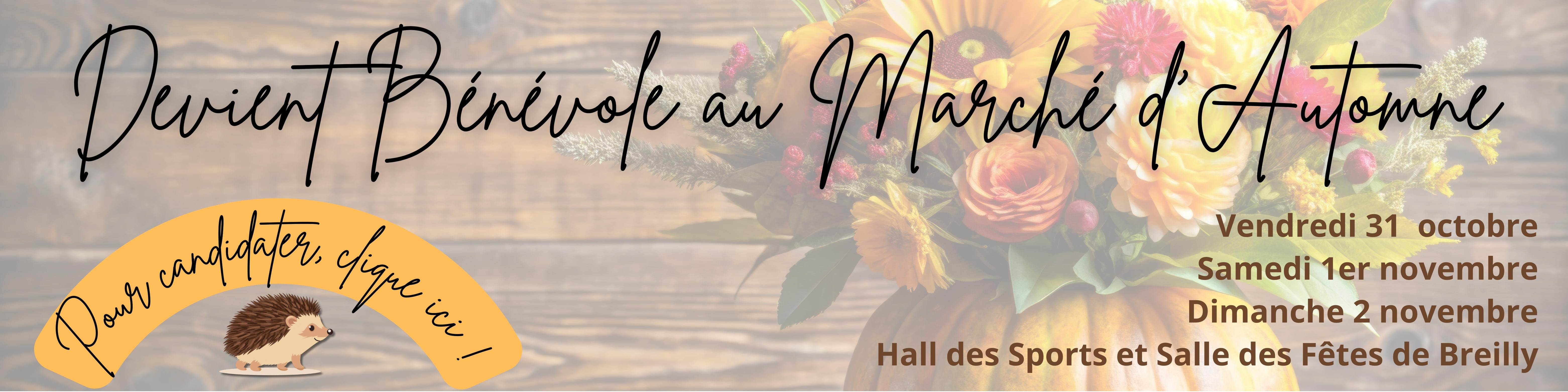 Candidature Bénévole Marché d'Automne